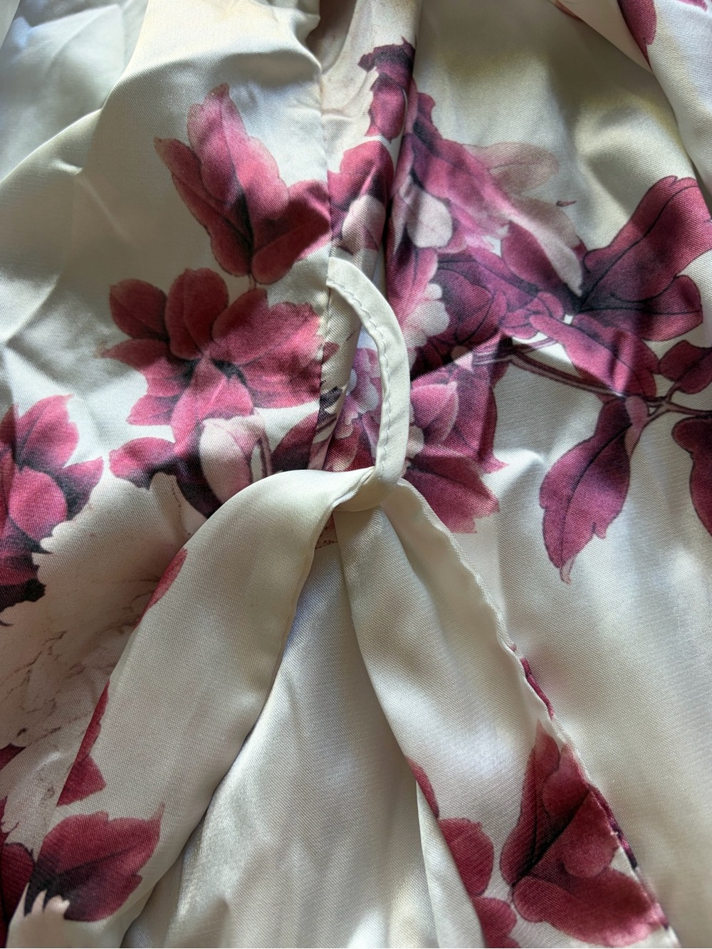 Floral Print Silky Bride Robe - Picture 5 of 6